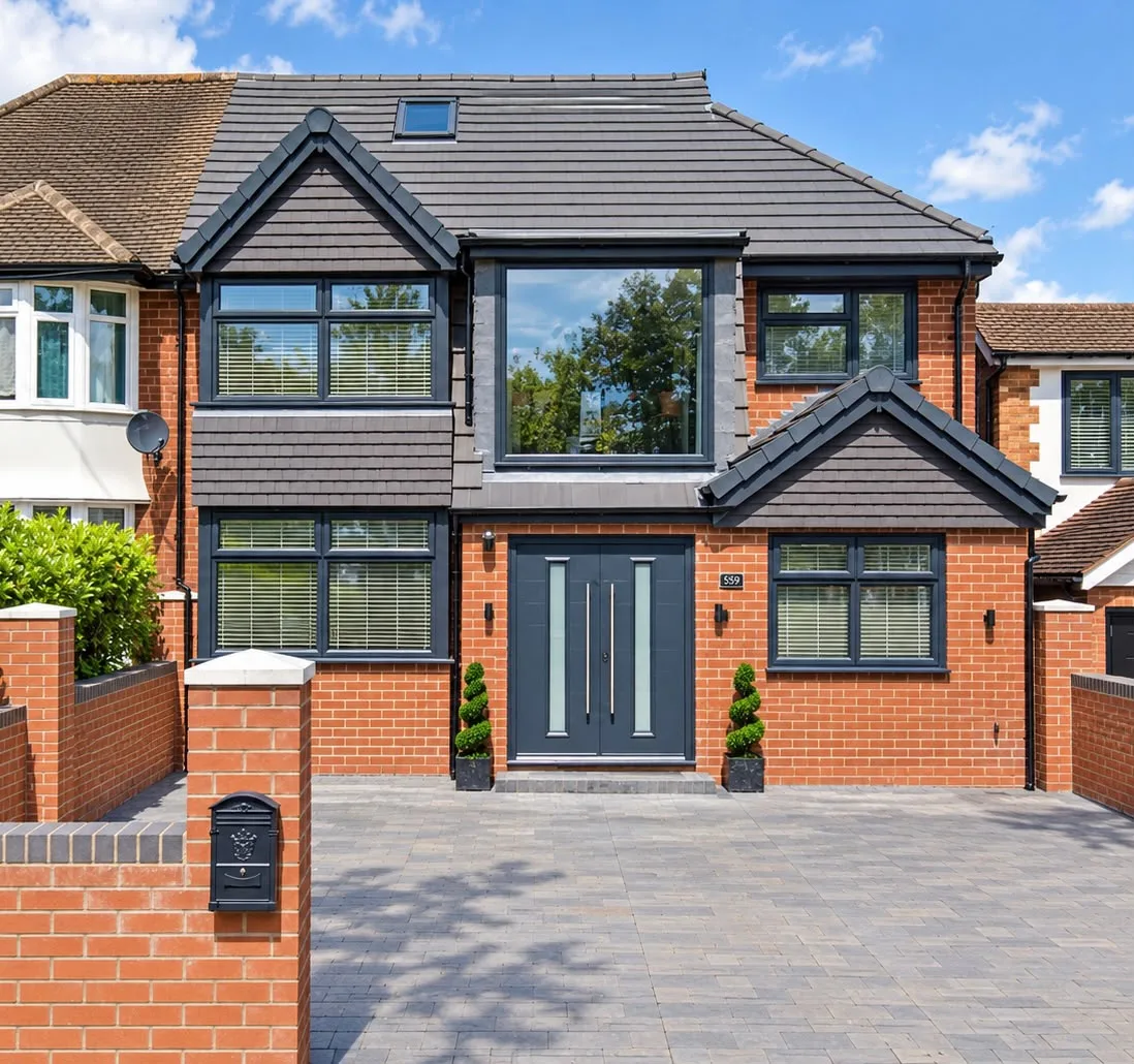 Semi-detached house with a loft conversion and large dormer window